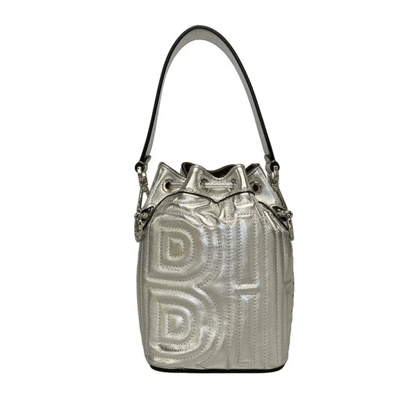 Auth FENDI Mon Tresor Silver Leather Handbag - Picture 2 of 14